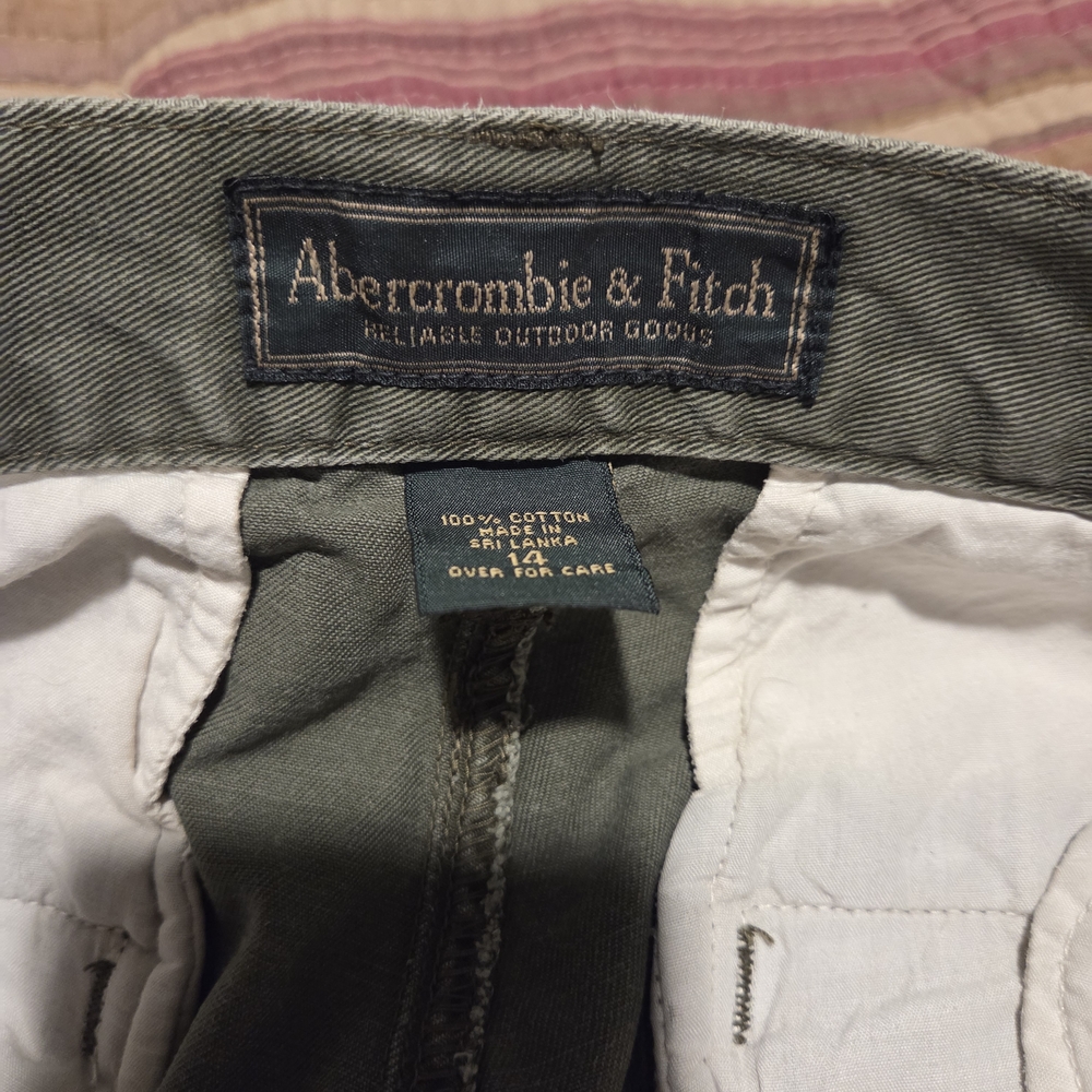 Abercrombie & Fitch Vintage 90s Flare Chino Olive Women's Size 14 - Picture 3 of 7